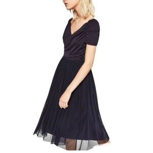 ZARA tulle midi dress blue dress